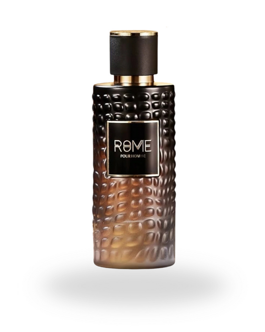 Bottle of Rome Pour Homme by Bharara Eau de Parfum – a masculine fragrance with citrus, spice, and woody accords.
