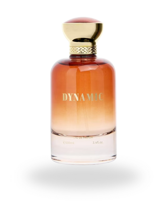 Dynamic by Bharara Eau de Parfum – a vibrant men’s fragrance with citrus, spice, and woody notes.