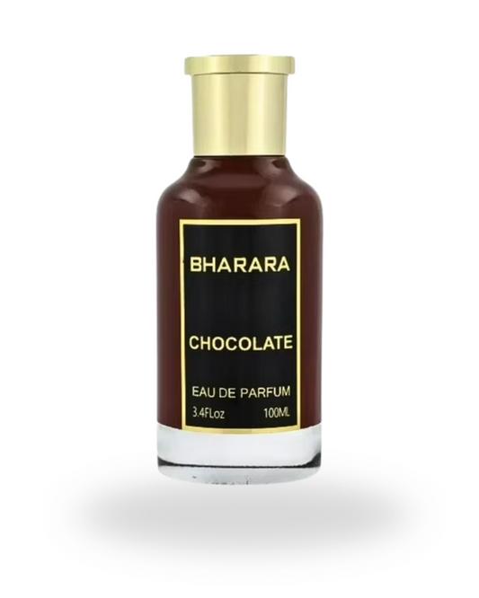 Chocolate by Bharara Eau de Parfum – a sweet gourmand fragrance with cocoa, spices, and warm woody notes.