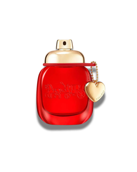 Bottle of Coach Love Eau de Parfum – a romantic women’s fragrance with notes of red berries, rose, and cedarwood.