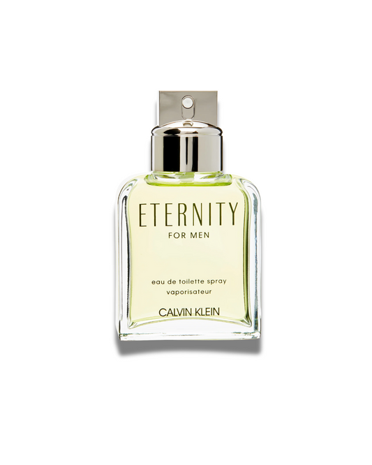 Bottle of Eternity for Men by Calvin Klein Eau de Toilette – a timeless, masculine fragrance with fresh and woody notes.