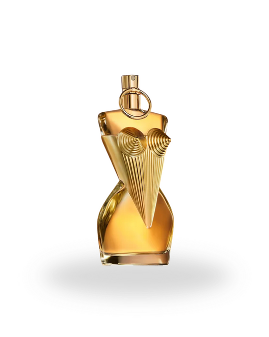 Bottle of Divine Eau de Parfum by Jean Paul Gaultier – a bold and elegant women's fragrance featuring floral, salty, and sweet notes in a sculpted golden flacon.