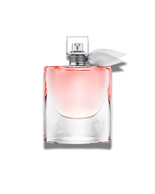 La Vie Est Belle Eau de Parfum by Lancôme bottle on a soft floral background